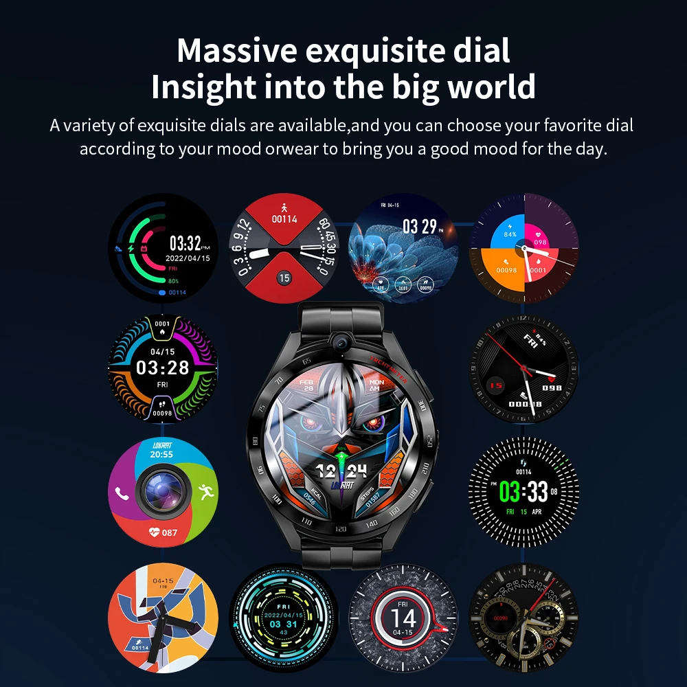 Смарт-часы 4G Android 11 ДЛЯ LOKMAT APPLLP 4 PRO 6 + 128 ГБ спортивный мониторинг здоровья