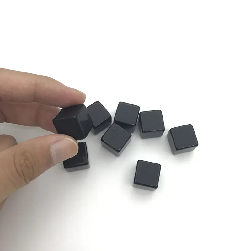 

50Pcs High-quality 16mm Blank Dice Acrylic Black Opaque Blank Dice Standard Cube DIY Can Carving Children Teaching