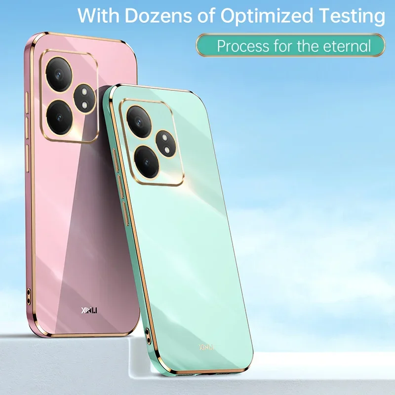 6D Plating Case For Oppo Realme GT neo6 Se Ultra Slim TPU Phone Cases Anti-shock Soft Back Cover RealmeGt 5 pro neo5se Coque