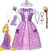 disney girls rapunzel princess dress kids summer tangled fancy sofia cosplay costume children birthday carnival party clothes