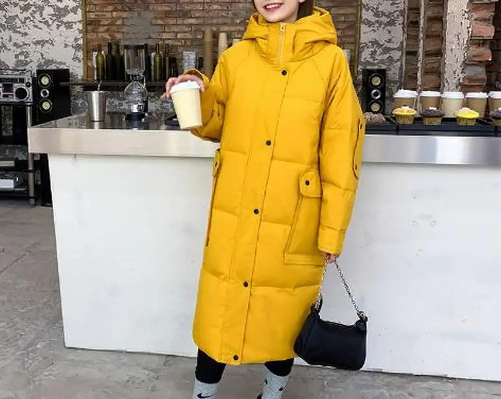 2022 Large Winter Down Jacket Loose Warmth Thickening Women's Parka Hooded Long Women Thickening Jacket