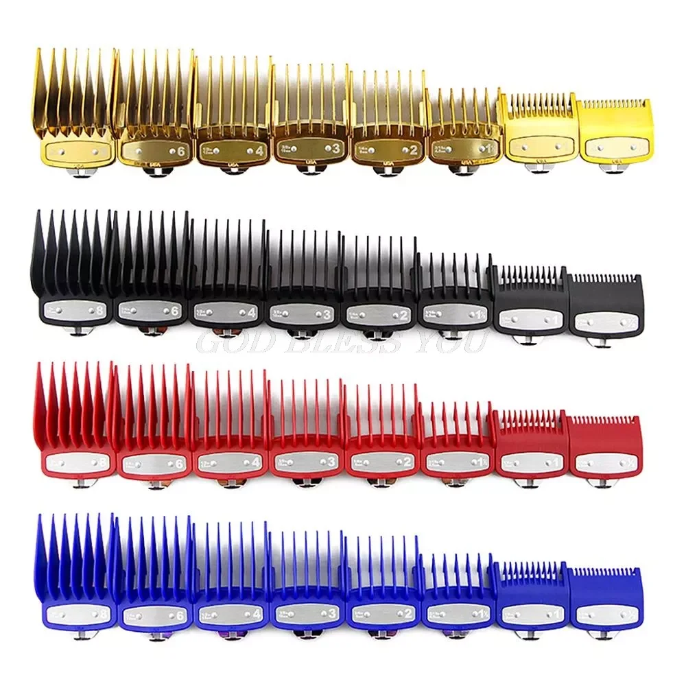 

8Pcs Professional Limit Comb Cutting Guide Combs 1.5/3/4.5/6/10/13/19/25MM Set Drop Shipping
