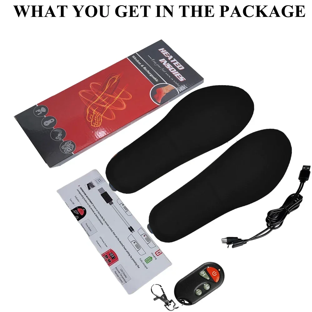 Стельки с подогревом 2000 мАч перезаряжаемые стельки электрическим дистанционным