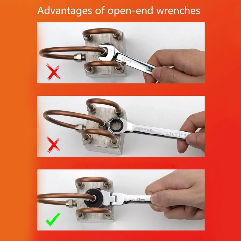 

Набор метрических трещоточных ключей, комбинированный гаечный ключ из хромованадиевой стали, 10/13 мм, для ремонта автомобиля