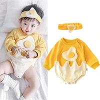 newborn baby rompers poached egg long sleeve shorts climbing pants toddler girl outfits 10m cute bodysuit new born baby items