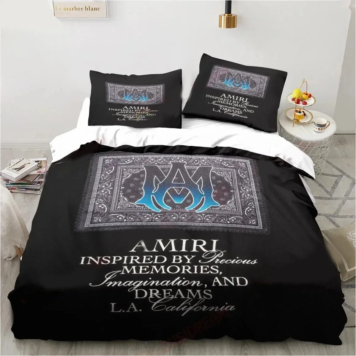 New Logo Amiris Graffiti Bedding Set Duvet Cover Comforter Bed Quilt Pillowcase King Queen Twin Size Boys Girls Adults