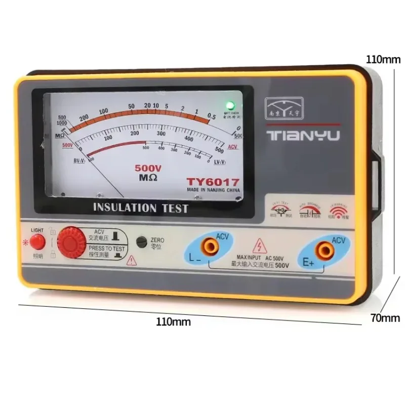 Фото Измеритель сопротивления изоляции Vibration TY6017/TY6018/TY6045, мегаомметр, 500В, 1000В №3