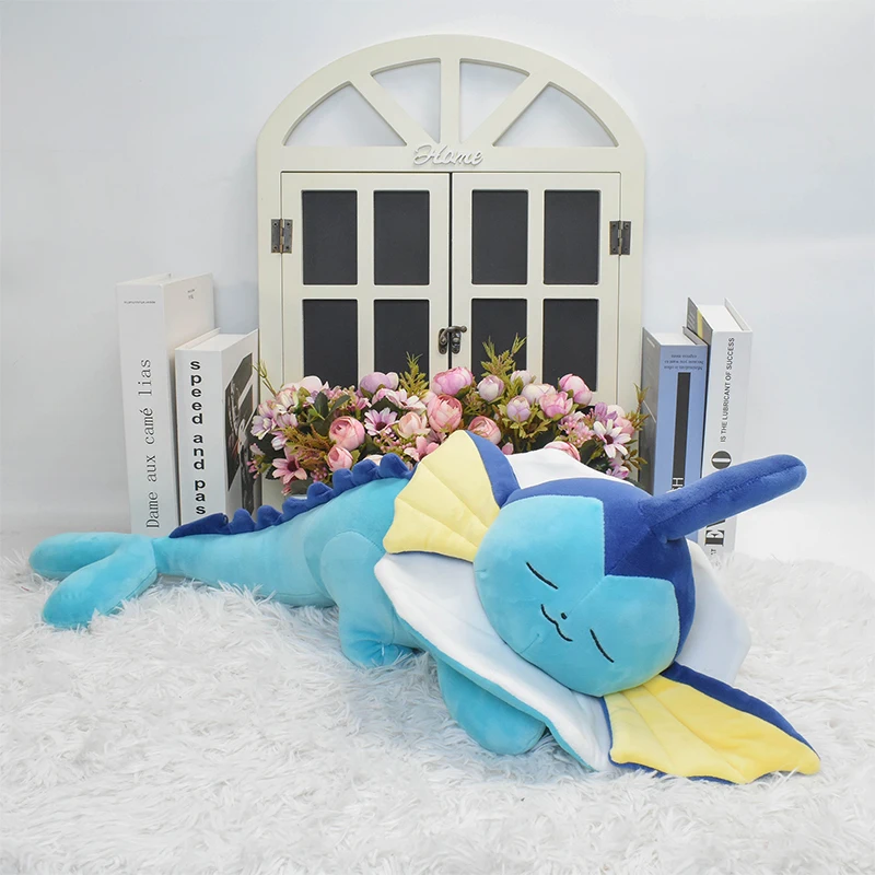 Kawaii Pokemon Sleeping Vaporeon Soft Plush Toy Cute Anime Figure Stuffed Peluche Dolls Cartoon Plushies Toys Gift For Kids