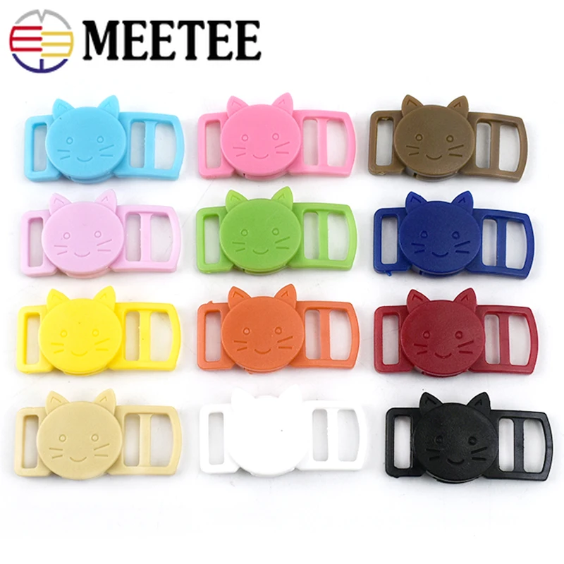 

50/100Pcs 10mm Plastic Quick Side Release Buckle Safty Breakaway Adjust Clasp Cat Dog Collar Webbing Strap Paracord Accessories