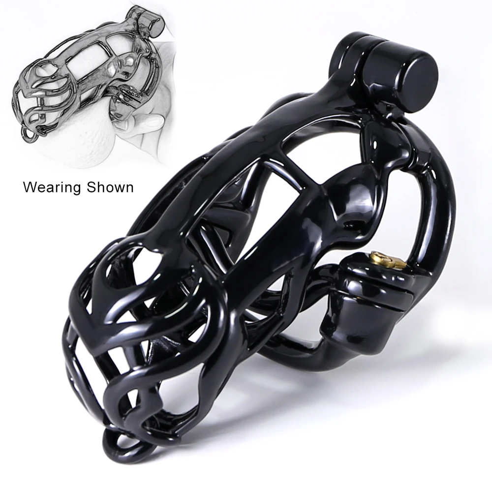 

New Alien Bull Head Cock Cage Set Lightweight Male Chastity Belt Kit Tri-Lock Penis Ring Cobra Cages Trainer Belt Sex Toys Men