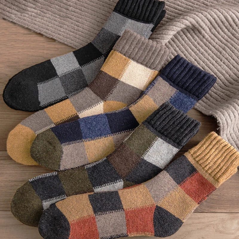 5Pairs/Lot Thicken Wool Socks Men High Quality Towel Keep Warm Winter Socks Cotton Christmas Gift Socks For Man Thermal 2022 NEW