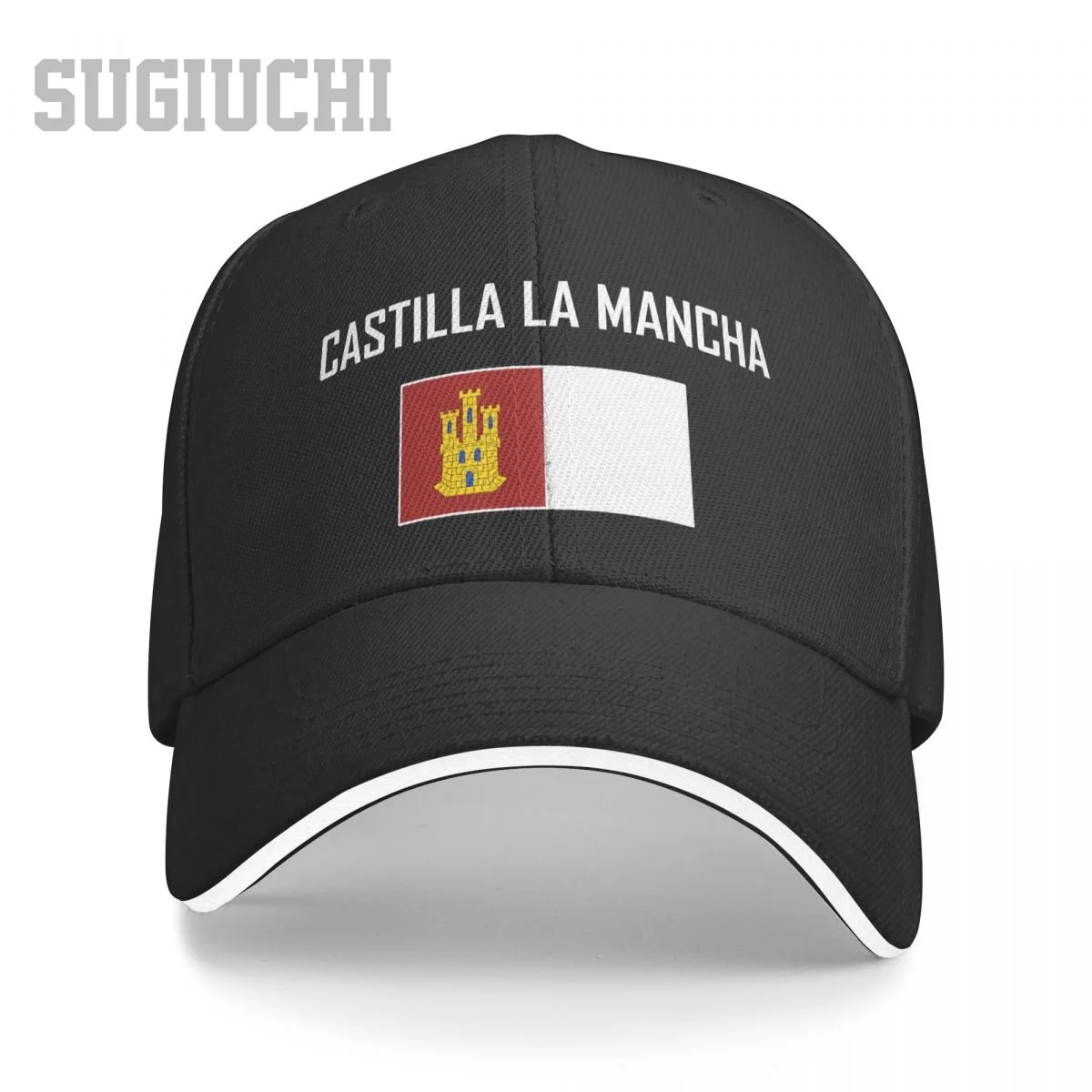 

Unisex Sandwich CASTILLA LA MANCHA Flag And Font Baseball Cap Men Women Hip Hop Caps Snapback Golf Hat Fishing