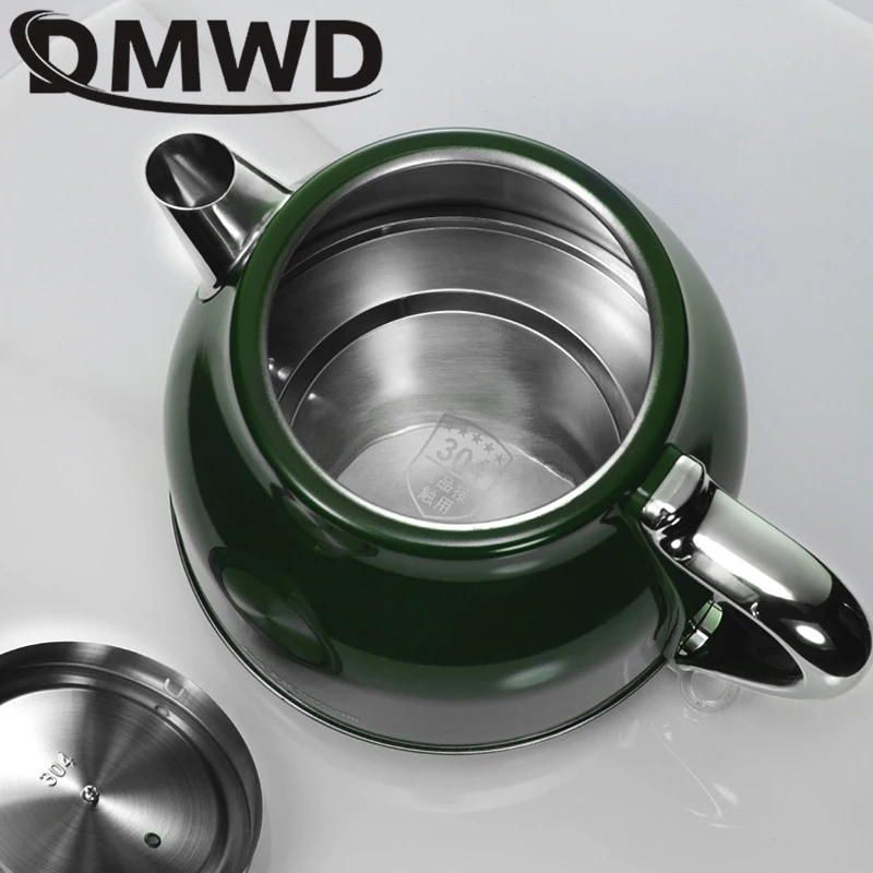 DMWD 1.5L Electric Kettle Household Retro Water Heating Machine Stainless Steel Tea Maker Coffee Pot Office Boiler Warmer Heater - купить по