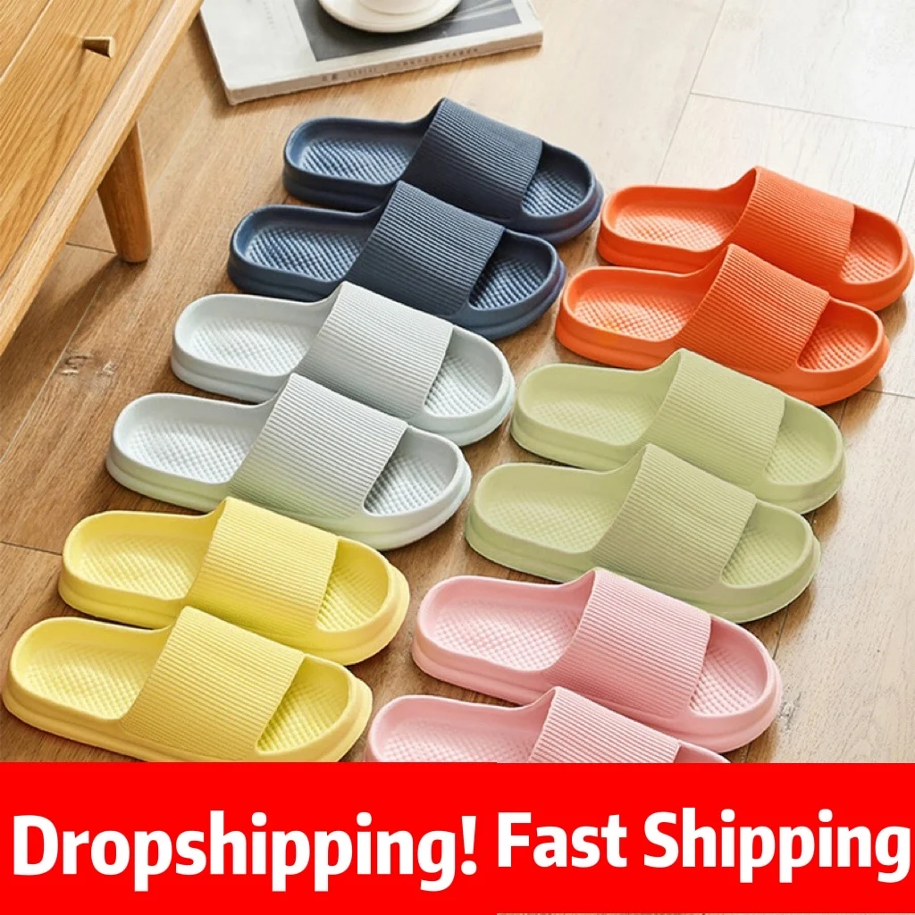 

Home Slippers Anti-slip Flip Flops Woman's Sandals Women Fashion Soft Sole EVA Indoor Slides Thick Platform Cloud Simple Slipper