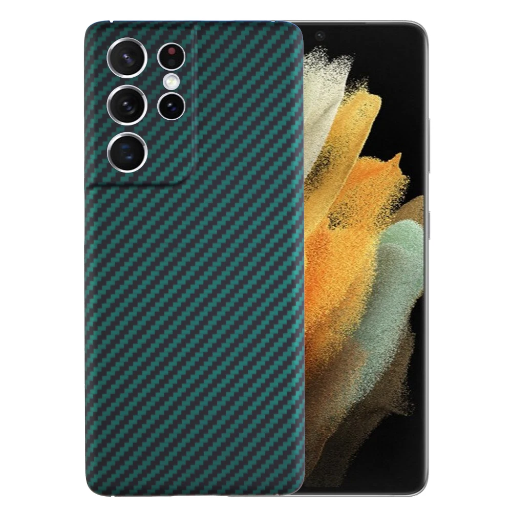 

Ultra Thin Real Carbon Fiber All inclusive Phone Case for Samsung Galaxy S21 Plus S21 Ultra Slim Shell Aramid Fiber Skin Cover