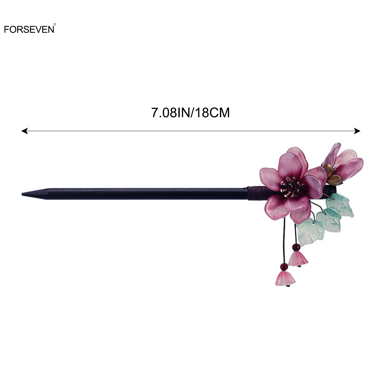 Деревянные палочки для волос с белым/фиолетовым цветком Ретро китайские еды