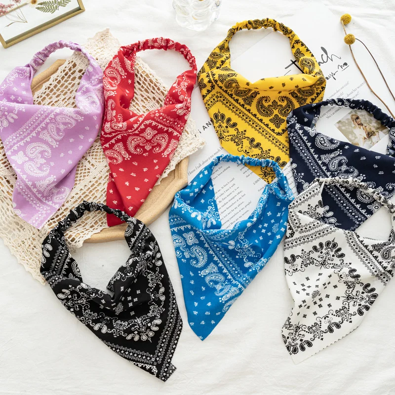 

Fashion Hair Scarf Women Head Wrap Cute Bandanas Head Floral Print Elastic Hairband Satin Hair Tie Scarfs Hairband Accessories
