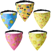 adjustable cartoon dog bandana neck accessories triangle collar for cats small medium puppy supplies pets dogs accessories