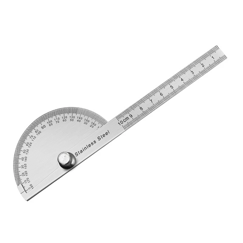 

Protractor angle ruler dividing gauge stainless steel angle gauge angle ruler 180 degree semicircle woodworking angle ruler 14cm
