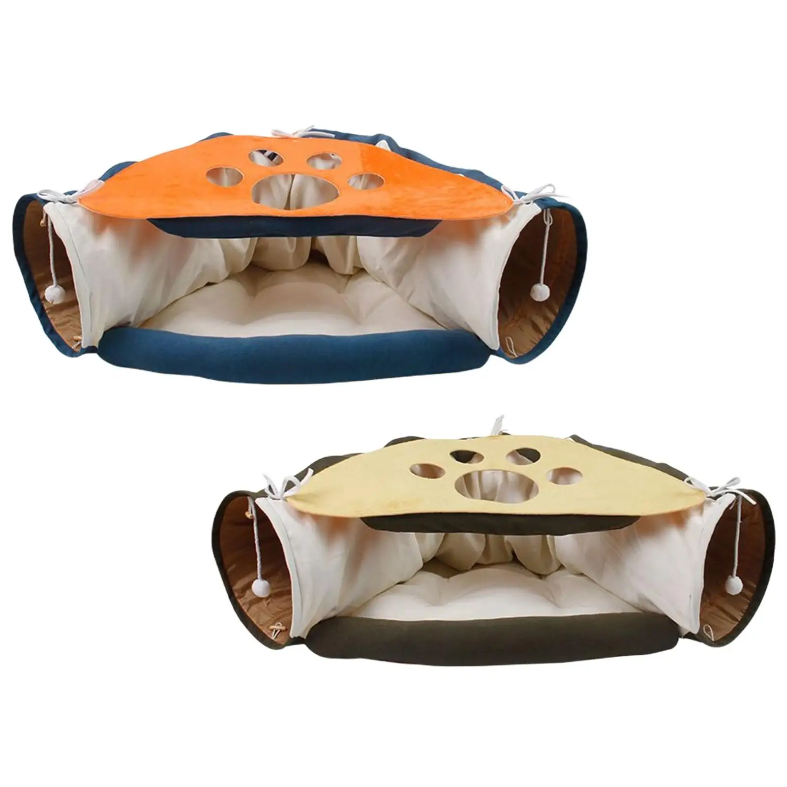 

2-in-1 Cat Bed Play Tunnel Hiding Hole Pet Play for Indoor Cats Rabbits