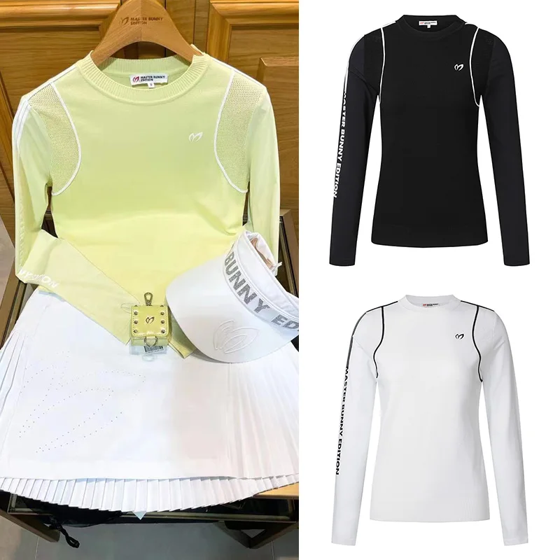 

Golf Ladies Ice Silk Long Sleeve Sunscreen Thin Jersey Casual Sports Quick Drying Breathable Base Top