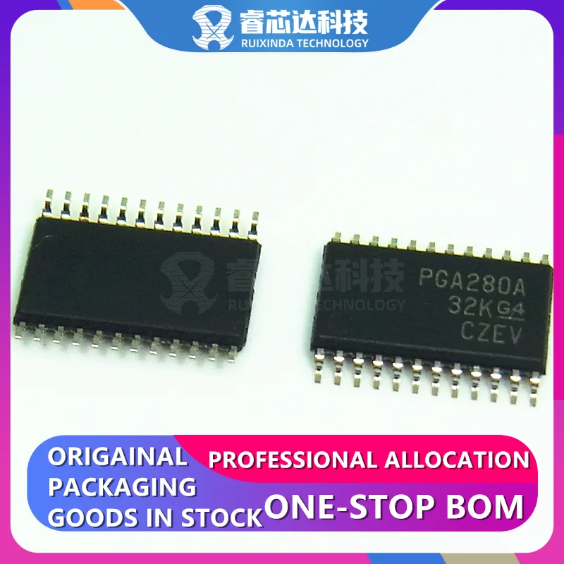 Программируемый усилитель PGA280AIPWR PGA280A TSSOP24 PGA280AIPW, 1-контурный дифференциал 24-TSSOP PGA280, новый оригинальный Оригинальный оригинальный