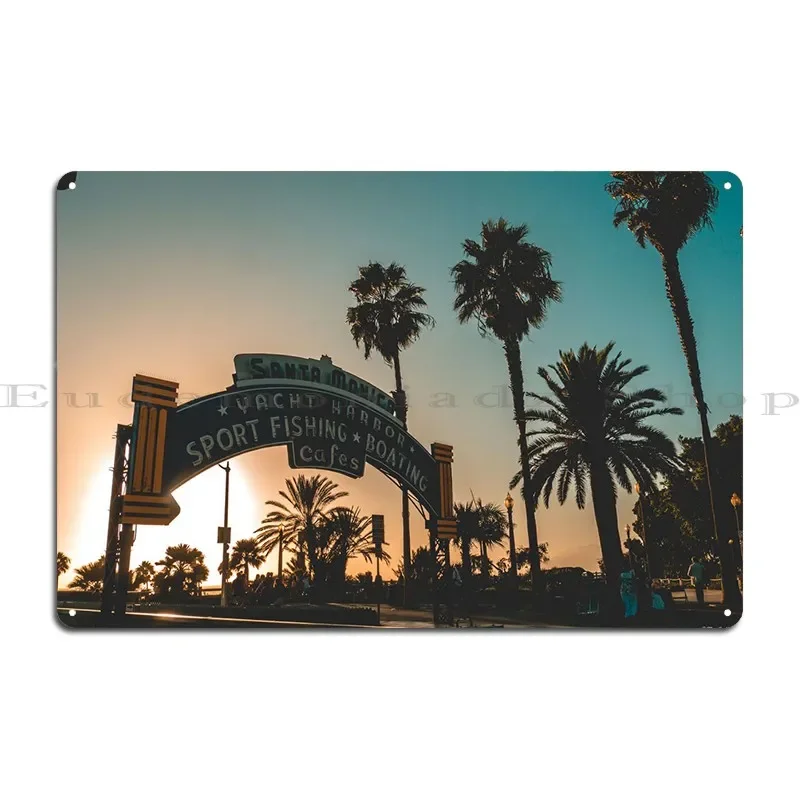 Санта Моника Пирс Знак Металлический Печать Настенный Декор Живопись Гараж