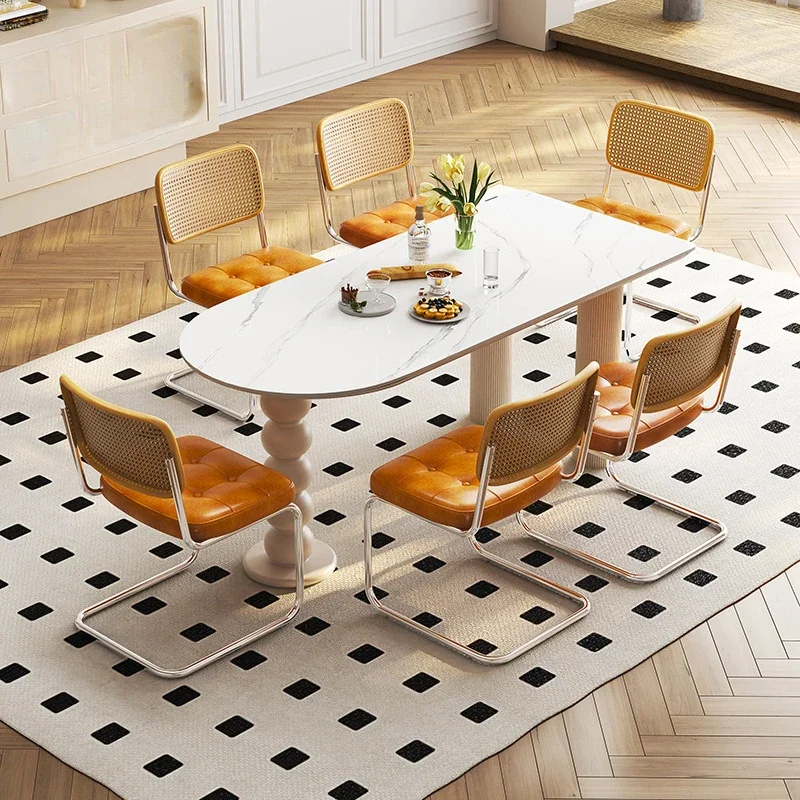 Итальянский минимализм каменная тарелка обеденный стол роскошный современный