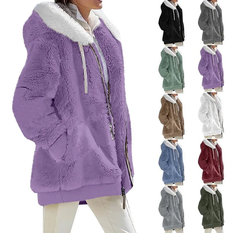 New Arrival: Stylish Women’s Hooded Zipper Coat with Cashmere Blend, Perfect for Autumn and Winter New Arrival: Stylish Women’s Hooded Zipper Coat with Cashmere Blend, Perfect for Autumn and Winter