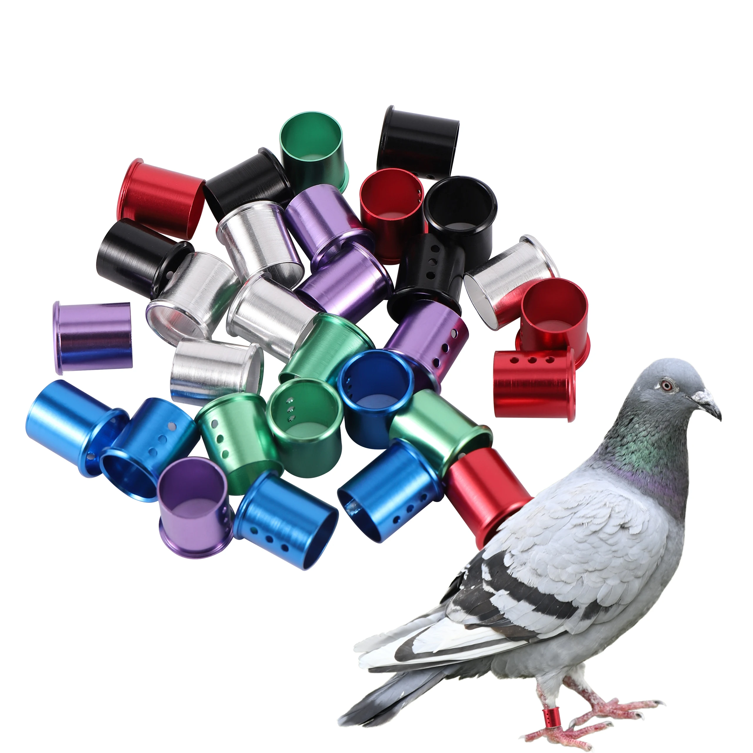 

ID 7mm Bird Foot Ring Pigeon Ring Aluminium Pigeons Parrot Bird Outdoor Flying Training Identification Race Supplies 120Pcs