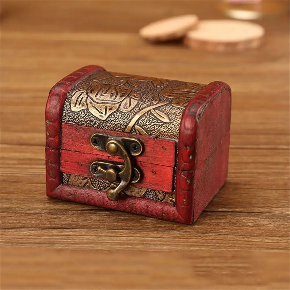 

Wooden Storage Box Antique Mini Jewelry Ring Organizer Box Vintage Wooden Trinket Case Holder Pearl Wooden Organizers