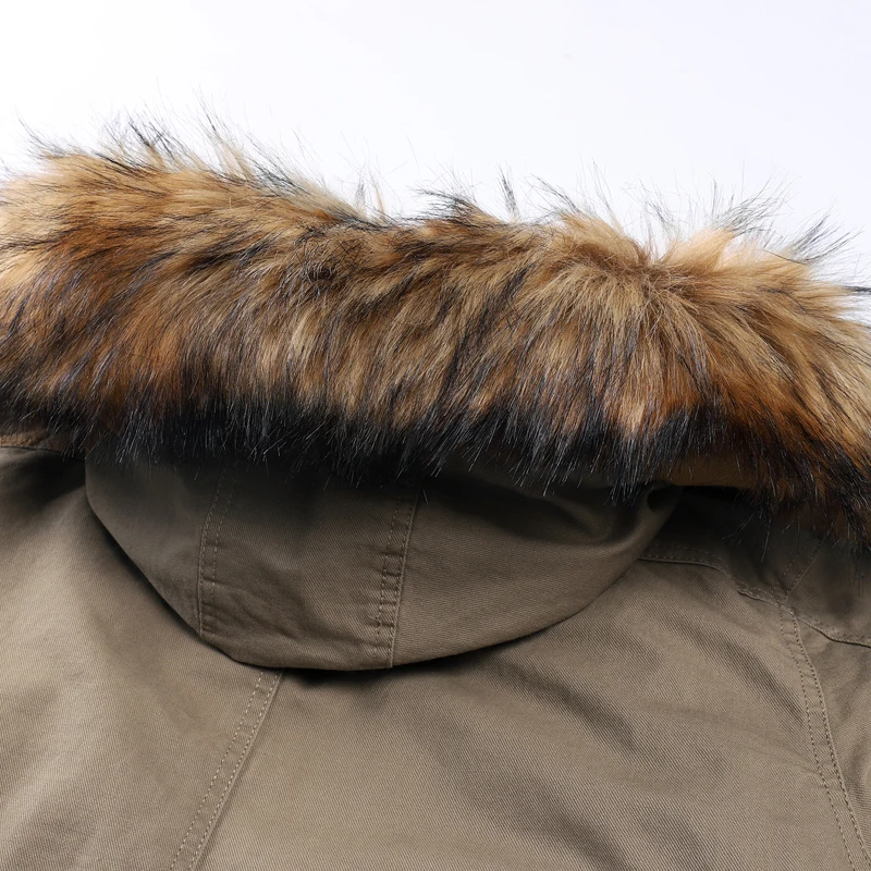 2022 New Thicken Men's Winter Parkas Coat Hooded Fur Collar Men Casual Warm Jacket Detachable Hat Fleece Male Outerwear Overcoat