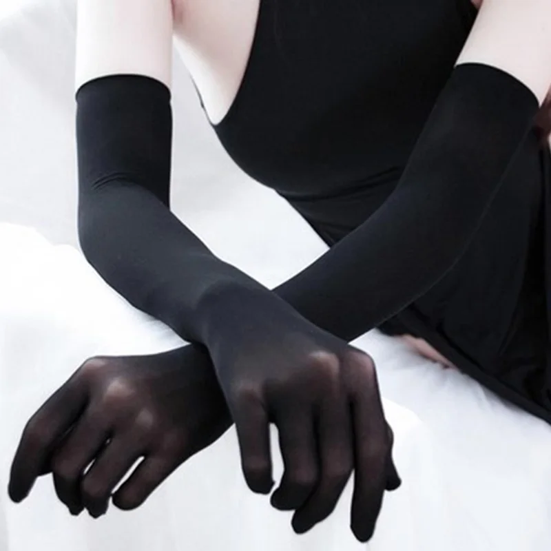 

Модные сексуальные ультратонкие солнцезащитные длинные кружевные перчатки, летние женские бархатные эластичные перчатки с закрытыми пальцами и защитой от УФ-лучей для езды на велосипеде и вождения