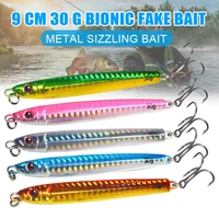 9cm 30g metal casting lure casting jig metal slice fishing lures with hooks for fish bait bhd2