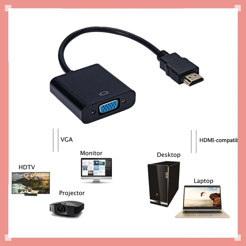 

Новинка, HD 1080P телефон, кабель HDMI-совместим с адаптером VGA для PS4, ПК, ноутбука, ТВ-приставки, проектора