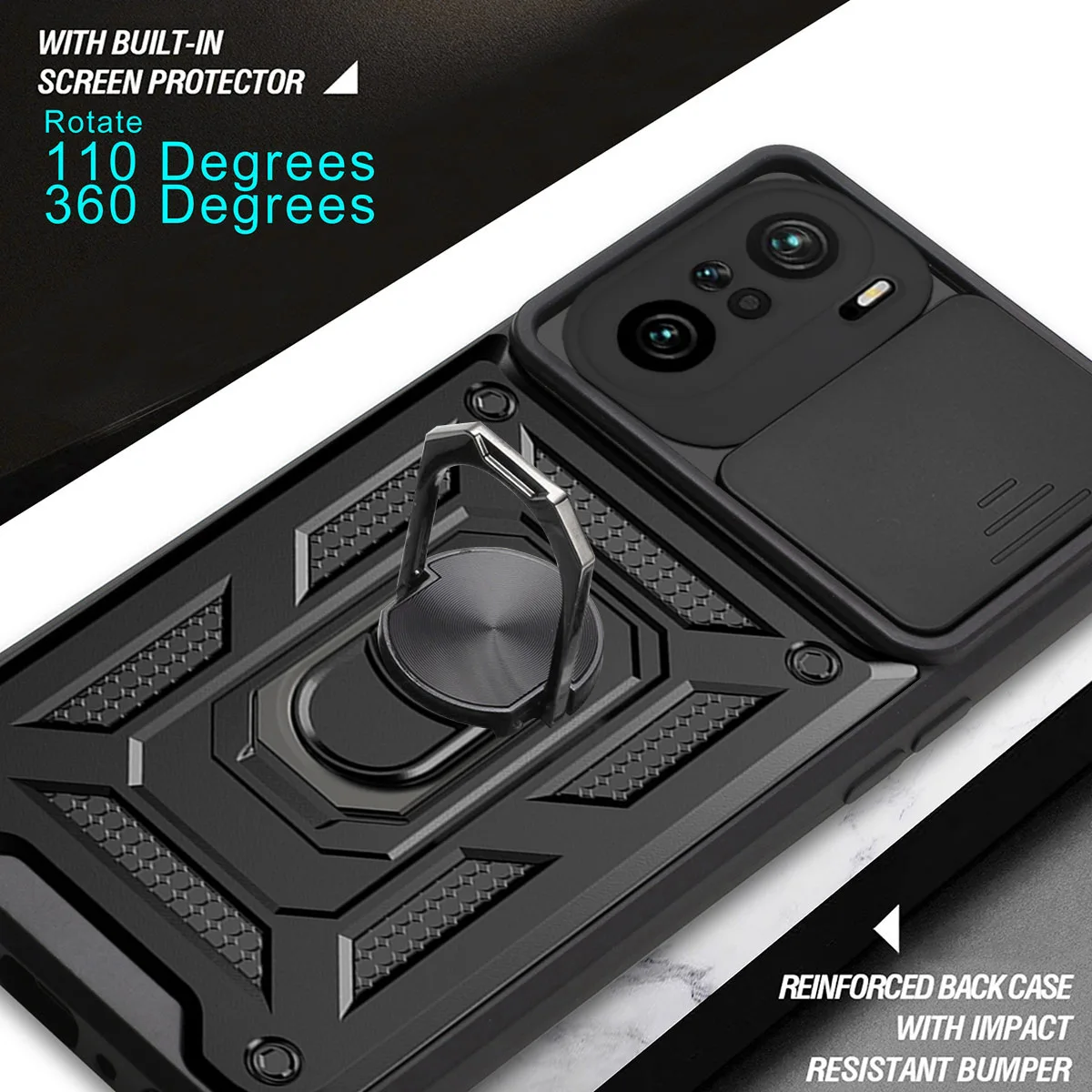

For Xiaomi Mi 11i 11 Lite 11Lite Light Car Magnetic Ring Stand Push Pull Camera Protect Shell Xiaomi Mi 11i Case Armor Coque