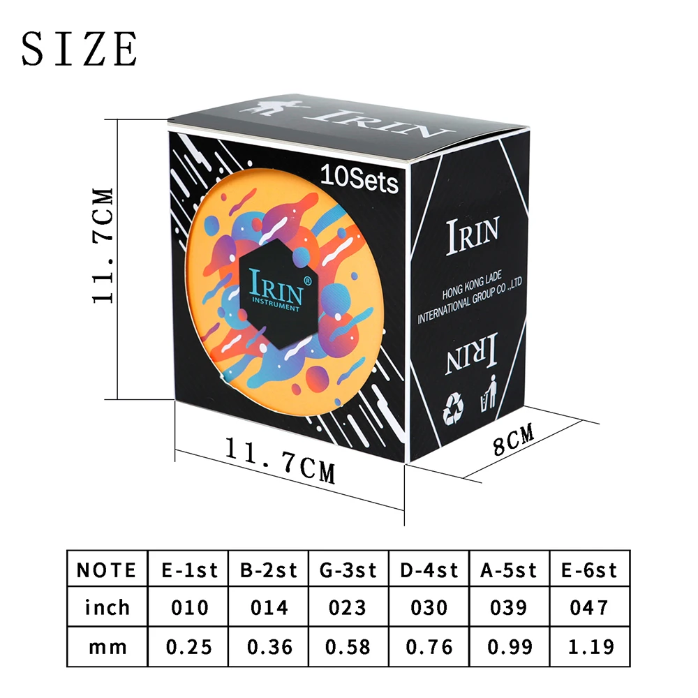 IRIN 10 компл. A650 струны для акустической гитары проволока из нержавеющей стали