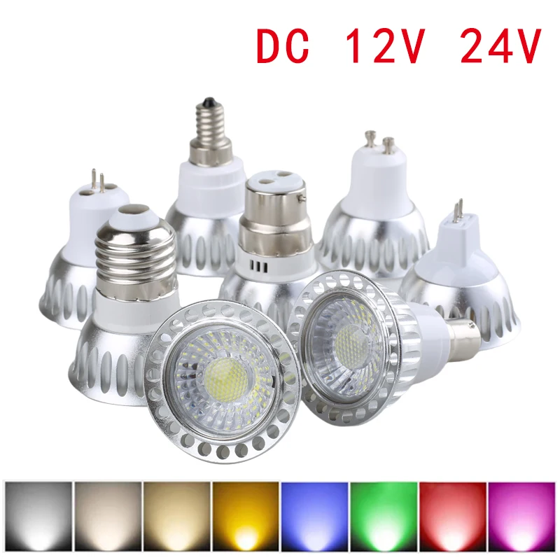 

MR16 E27 E14 GU10 GU5.3 B15 New High Power RGB LED Lamp Bulb COB 5W LED Spotlight DC12V/24V Super Bright Spotlight Downlight