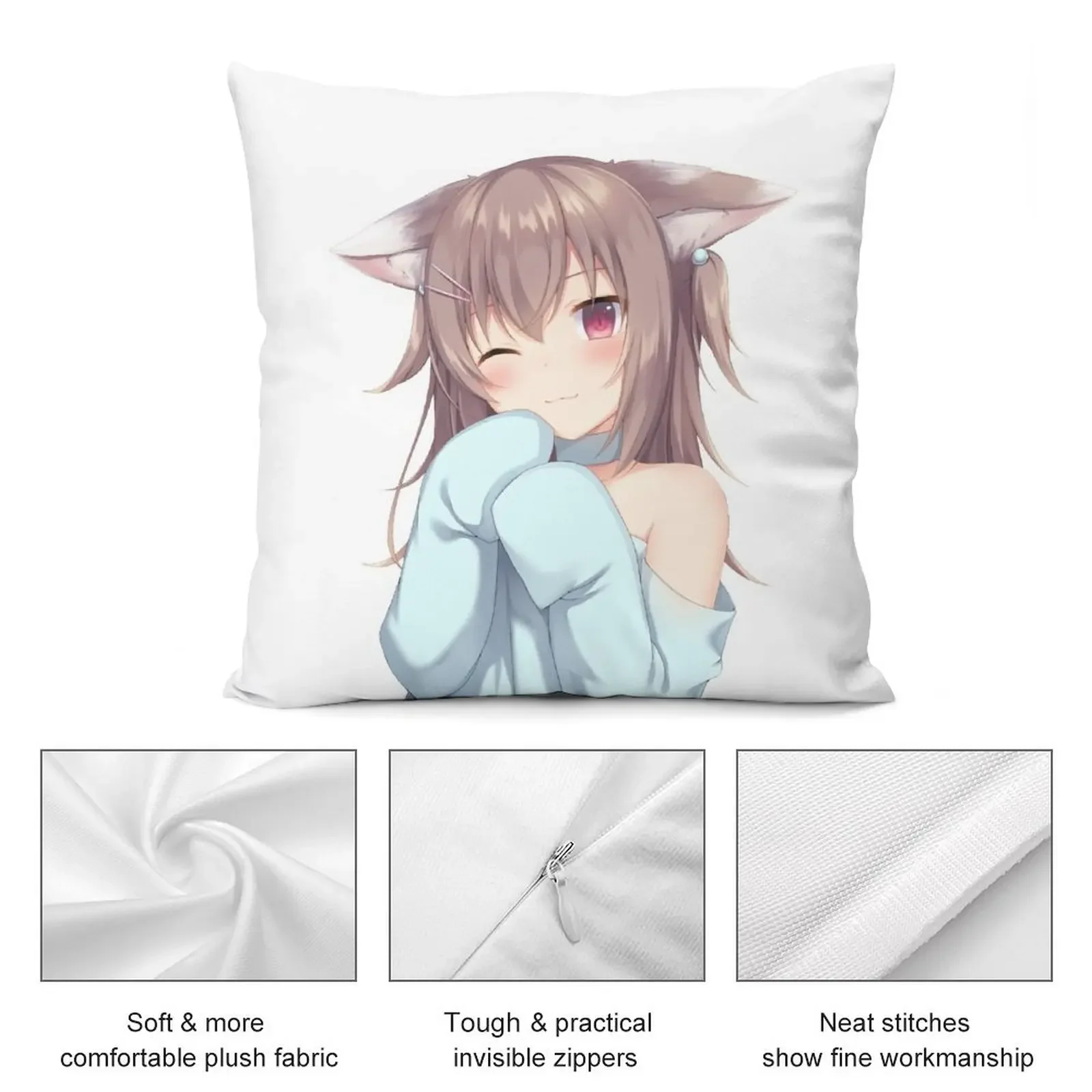 Очаровательная подушка с изображением кота Неко для девочек декоративная дивана