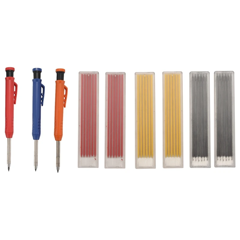 

3 шт., строительные карандаши с точилкой и ведущими механическими карандашами, карандаши для рисования, чертежей