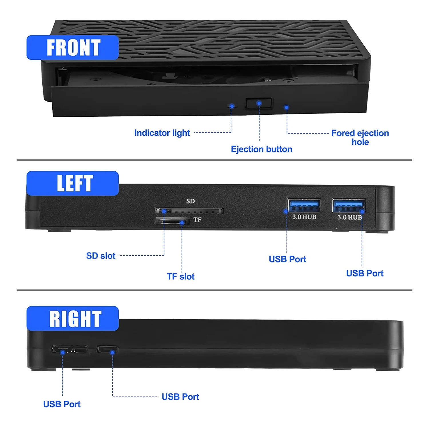 Внешний DVD-привод USB3.0/Type-C DVD CD ROM +/-RW плеер для ноутбука конфорка оптического диска