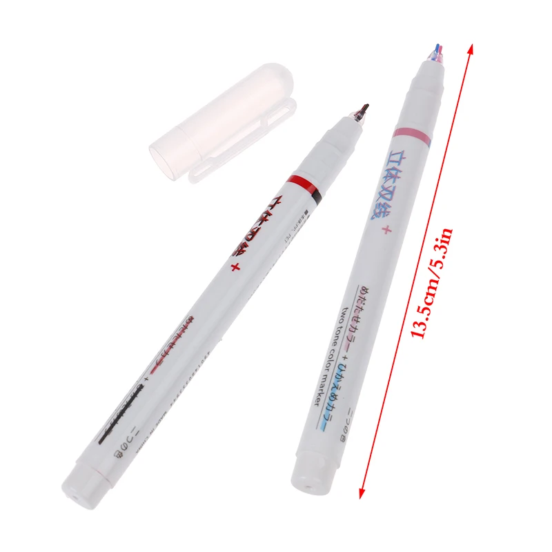 Набор ручек 2 линии лайнер для рисования с двойными линиями красных и синих