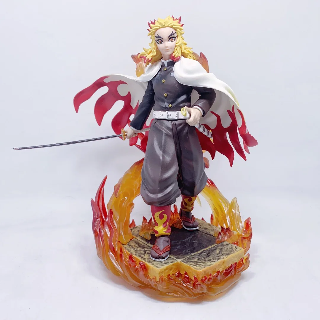 

Anime Demon Slayer Kimetsu No Yaiba Rengoku Kyoujurou Flame PVC Action Figure Collectible Model Doll Toy 19cm