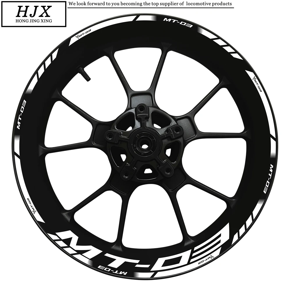 

Подходит для мотоцикла Yamaha Mt-03, набор наклеек на ступицу колеса с логотипом, 17-дюймовые колеса Mt03, светоотражающие водонепроницаемые наклейки на краю