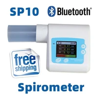 bluetooth sp10w digital spirometer lung function breathing respiratory diagnosis monitor with 10pcs mouthpiece pc software