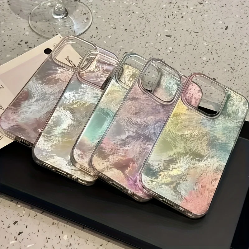 Фото Роскошный силиконовый чехол для телефона с эффектом дофамина для iPhone 17, 16, 15, 14, 13, 12, 11, 17 Pro Max, 7, 8 Plus, XR, XS, ударопрочный чехол. №1