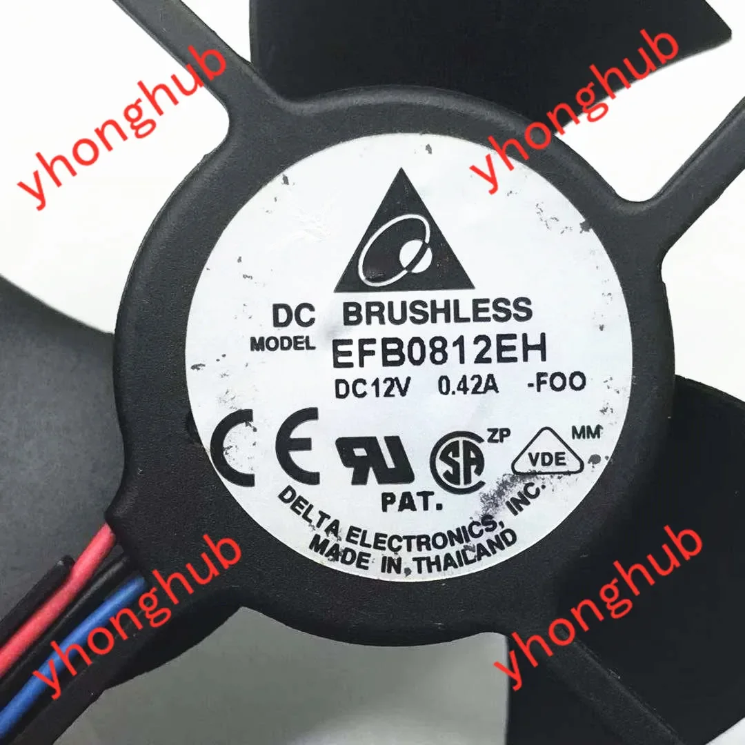 Delta Electronics EFB0812EH DC 12 В 0 42 А 80x80x25 мм 3-проводной охлаждающий вентилятор для сервера