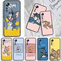 funny tom jerry cat mouse phone case for xiaomi mi a15x a26x a3cc9e play mix 3 8 9 9t note 10 lite pro se black silicone