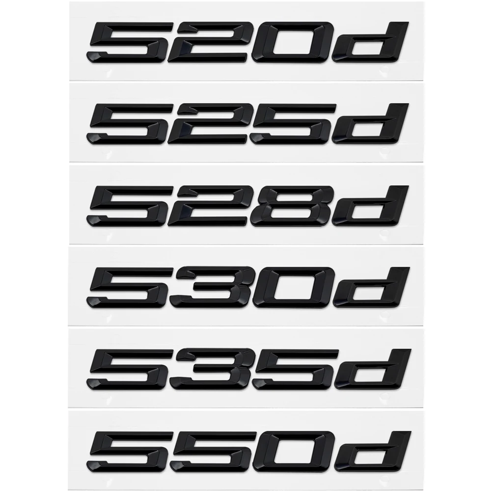

Хромированная наклейка для BMW 5 серии 520d 525d 528d 530d 535d 550d E28 E34 G31 F07, пластиковая наклейка с буквами и цифрами, значок, Стайлинг автомобиля