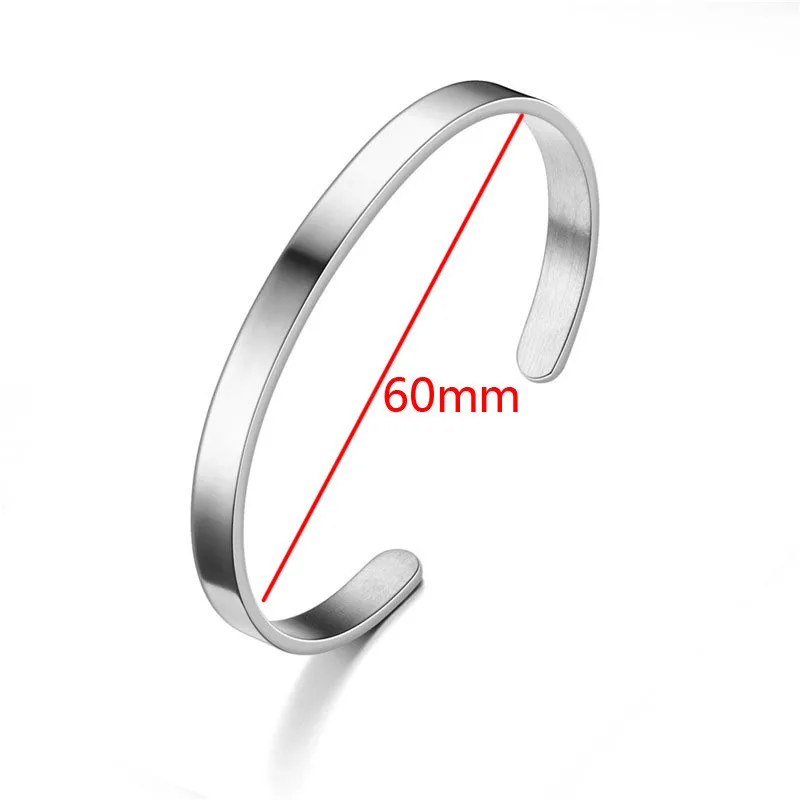 4/6/8mm 10pcs/lot Stainless Steel Bangle Plain Rod Bracelet Straight Bar Diy Cuff Engraving Bracelet Making Accessories